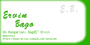 ervin bago business card